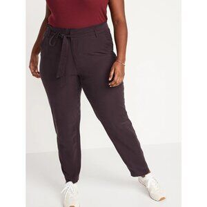 NWT Old Navy Womens High Waisted Cropped Belted Straight-Leg Pants Size 4X